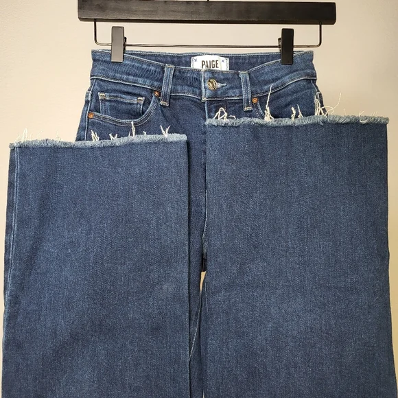 PAIGE Anessa Raw Hem Denim Jeans size 24 - Picture 3 of 7